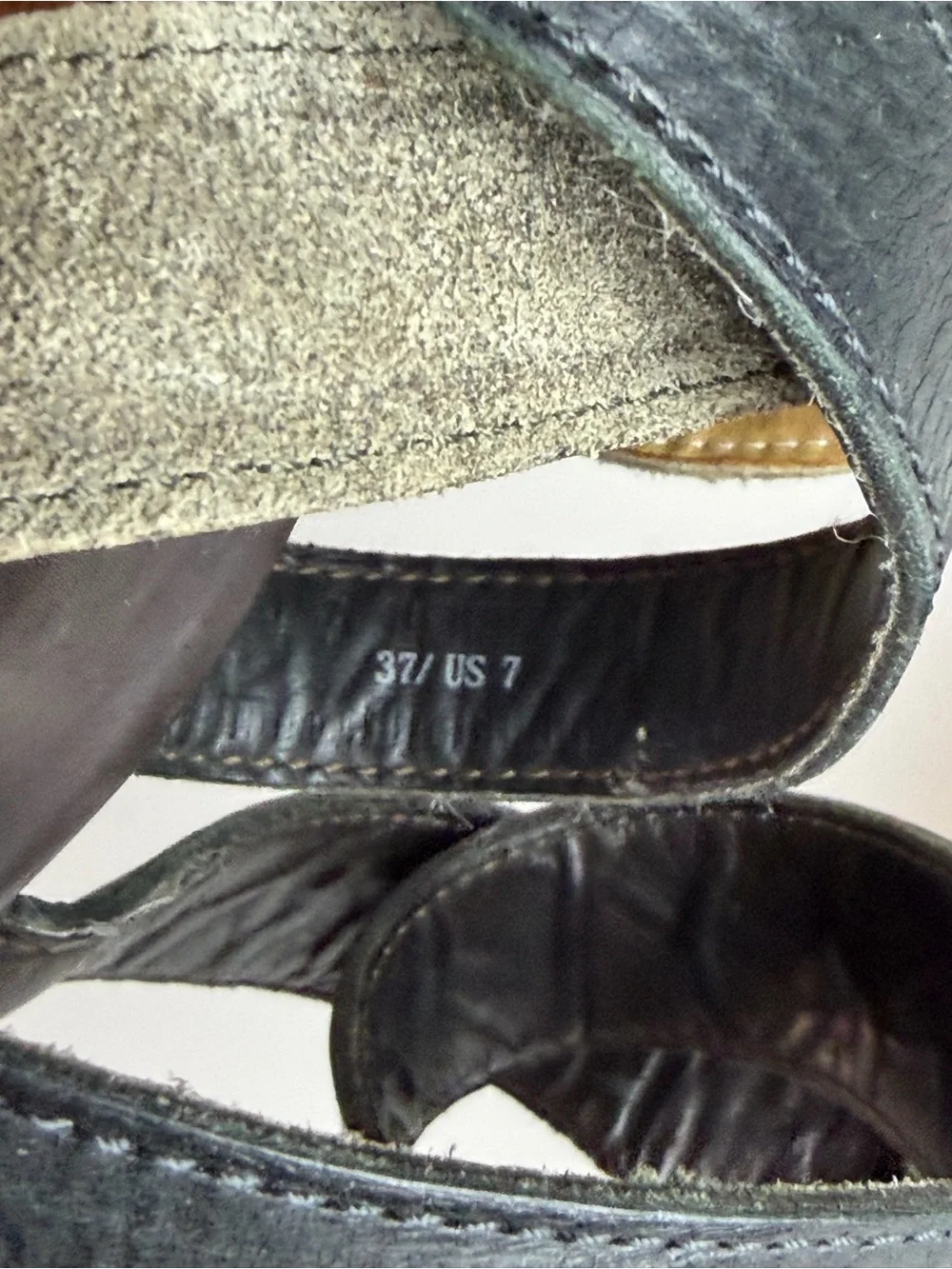 Rag & Bone Addington Leather Platform Wedge Sandals Black Wood Heel Women’s 7